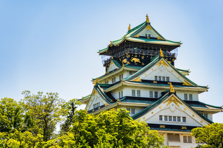 View with Osaka Castle, the most famous landmark and popular tourist attractions in Osaka, Japan.の写真素材
