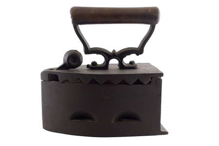 an isolated antique coal laundry iron from Transilvaniaの写真素材