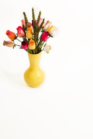 vase with flowers isolated