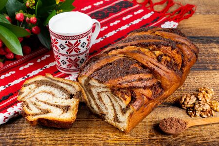 Sweetbread is a sweet leavened bread, traditional to Romania and Bulgaria.の写真素材