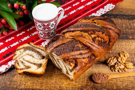 Sweetbread is a sweet leavened bread, traditional to Romania and Bulgaria.の写真素材