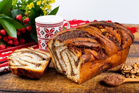 Sweetbread is a sweet leavened bread, traditional to Romania and Bulgaria.の写真素材