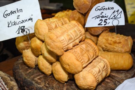 Oscypek, Oszczypek (Polish; plural: oscypki) is a smoked cheese made of salted sheep milk exclusively in the Tatra Mountains region of Poland.の写真素材