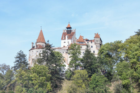 Bram Romania, 29th of September: Bran Castle view from Poiana Regelui park
