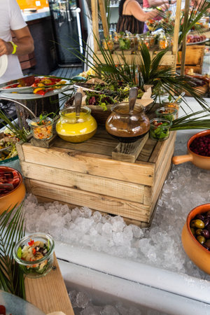 Luxury catering by the pool, food bloggers event, banquet, wedding, festive, hotel brunch buffet...