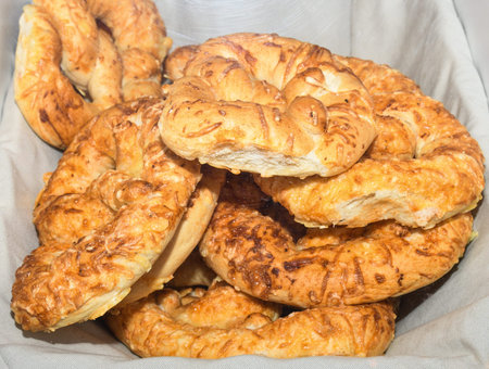 Bavarian authentic pretzels for Oktoberfest or Autumn Fest, Christmas or festive celebration. German...