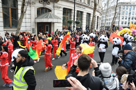 London, United Kingdom, 25th of January 2020: Chinese New Year is the Chinese festival that celebrates the beginning of a new year on the traditional Chinese calendar.のeditorial素材