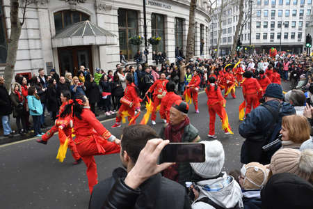 London, United Kingdom, 25th of January 2020: Chinese New Year is the Chinese festival that celebrates the beginning of a new year on the traditional Chinese calendar.のeditorial素材