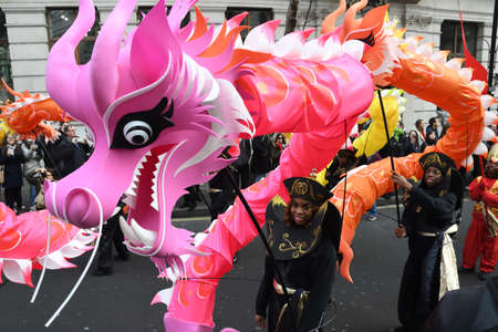 London, United Kingdom, 25th of January 2020: Chinese New Year is the Chinese festival that celebrates the beginning of a new year on the traditional Chinese calendar.のeditorial素材