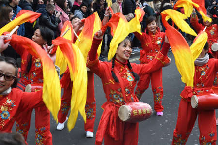 London, United Kingdom, 25th of January 2020: Chinese New Year is the Chinese festival that celebrates the beginning of a new year on the traditional Chinese calendar.のeditorial素材
