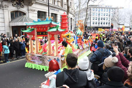 London, United Kingdom, 25th of January 2020: Chinese New Year is the Chinese festival that celebrates the beginning of a new year on the traditional Chinese calendar.のeditorial素材