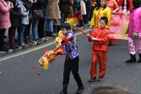 London, United Kingdom, 25th of January 2020: Chinese New Year is the Chinese festival that celebrates the beginning of a new year on the traditional Chinese calendar.のeditorial素材