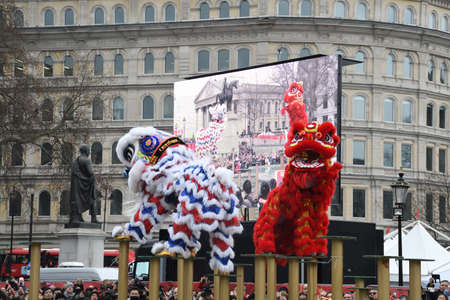 London, United Kingdom, 25th of January 2020: Chinese New Year is the Chinese festival that celebrates the beginning of a new year on the traditional Chinese calendar.のeditorial素材