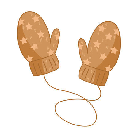Winter mittens with starsのイラスト素材