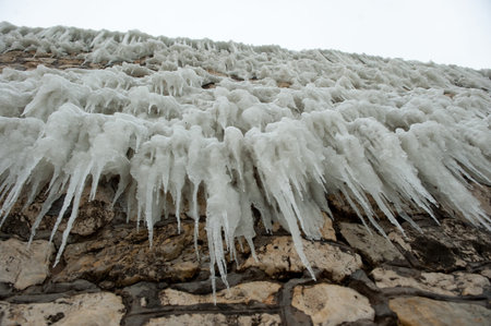 A very beautiful scenery with the frozen Black Seaの写真素材