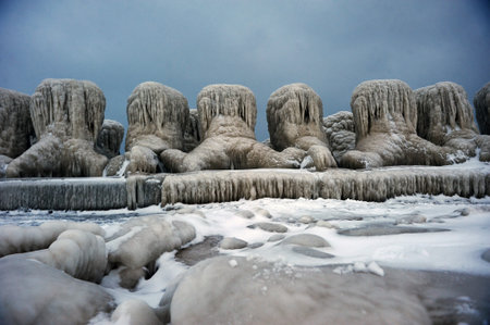 A very beautiful scenery with the frozen Black Seaの写真素材