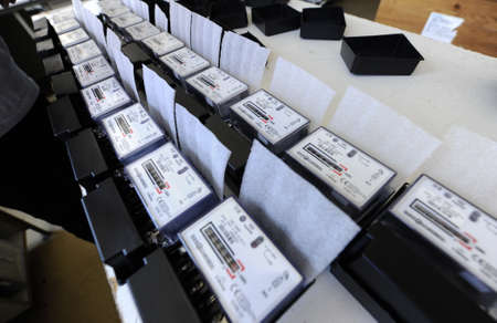 Electrical panel meters productionのeditorial素材