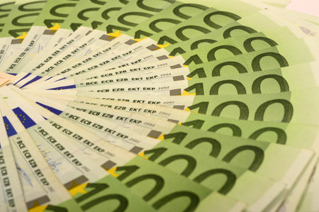 Circle made of one hundred euro banknotes