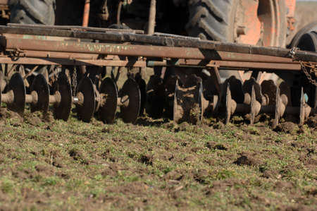 Tractor plowingの写真素材