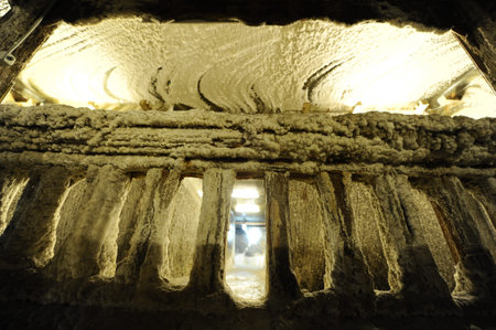 Interior of a salt mine in Romaniaのeditorial素材