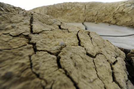 Abstract detail dried soil from a muddy volcanoes area