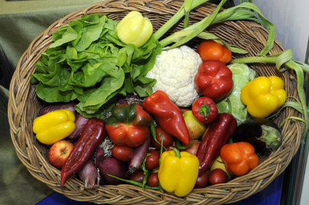 Autumn vegetables in a wicker basket