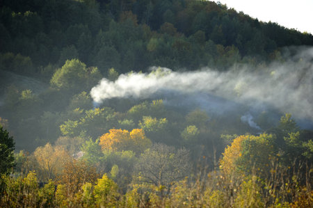 Autumn background in the Romanian Carpathiansの写真素材