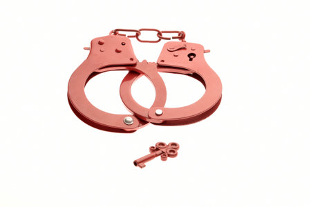 Red handcuffs as a sex toy