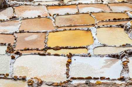 Pre Inca traditional salt mine in Sacred Valleyの写真素材