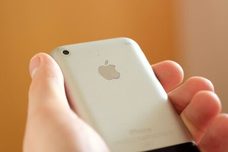 Cesky Brod, Czech Republic - February 25: Capture photo of the first generation iPhone by Apple on February 25, 2016 in Cesky Brod, Czech Republic.のeditorial素材