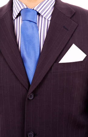 Business man with blank card in the poketの写真素材