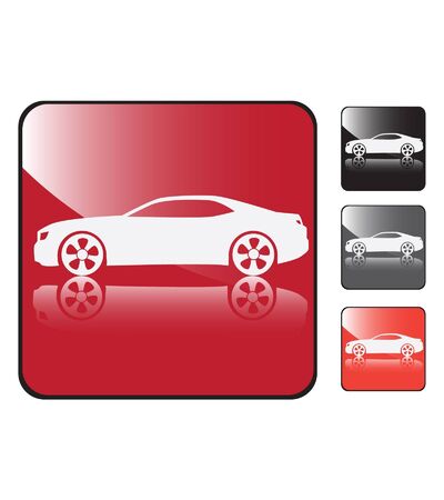 sports car coupe vector buttonのイラスト素材