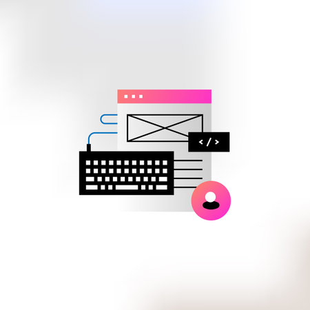 Vector illustration on the theme of programming and web designのイラスト素材