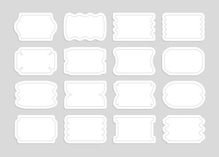 Set of vector tickets, price tags and coupons of unusual shapes, promotions with special discount offersのイラスト素材