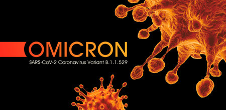 SARS-CoV-2 Coronavirus Variant Omicron B.1.1.529の写真素材