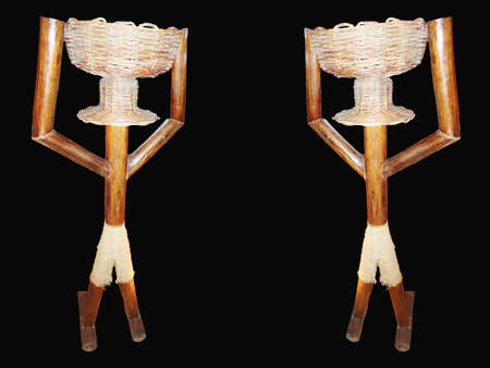 Sculpture in wood and straw  Handyman の写真素材