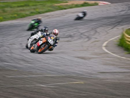 KIEV, UA - MAY 29: First Race of Ukrainian Superbike and Superstock Championship on Chaika motordrome May 29, 2010 in Kiev, Ukraineのeditorial素材
