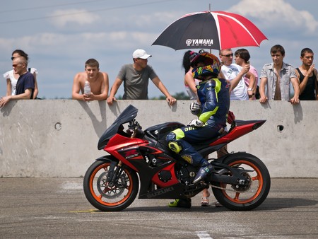 KIEV, UA - JUNE 27: Race of Ukrainian Superstock Championship on Chaika motordrome June 27, 2010 in Kiev, Ukraineのeditorial素材