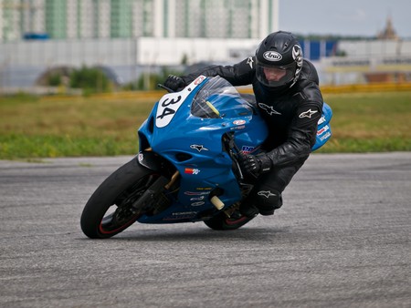 KIEV, UA - JUNE 27: Race of Ukrainian Superstock Championship on Chaika motordrome June 27, 2010 in Kiev, Ukraineのeditorial素材