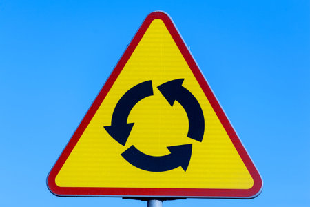 Roundabout road sign.の写真素材