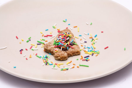 Isolated Christmas cookie on a plate.
