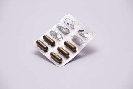 Half-empty packet of pills.の写真素材