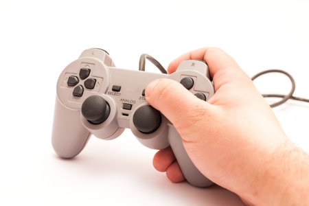 Old gamepad isolated on a white background.