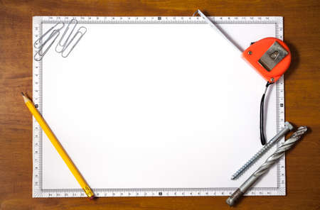 Office table top view - engineer.の写真素材