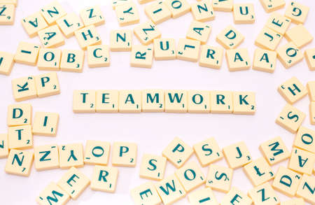 Business abstract - teamwork on a white background.の写真素材