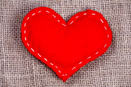 Valentine's Day - Heart on a fabric.