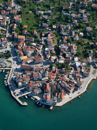Aerial photo of the place Pirovac near Sibenik, Croatia