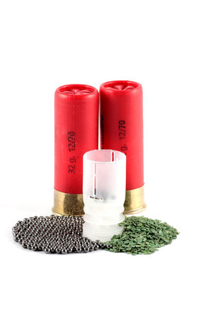 highspeed red cartridges twelve gauge seventy thirtytwo grams with gunpowder and ammunition taco on...