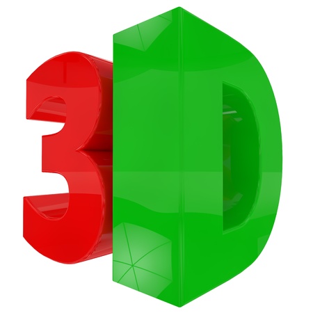 3d text logo in red and green isolated on white with clipping pathの写真素材