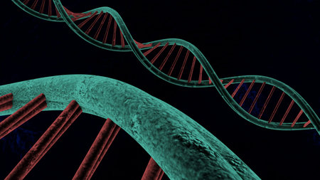 chains of deoxyribonucleic acid made in 3D 